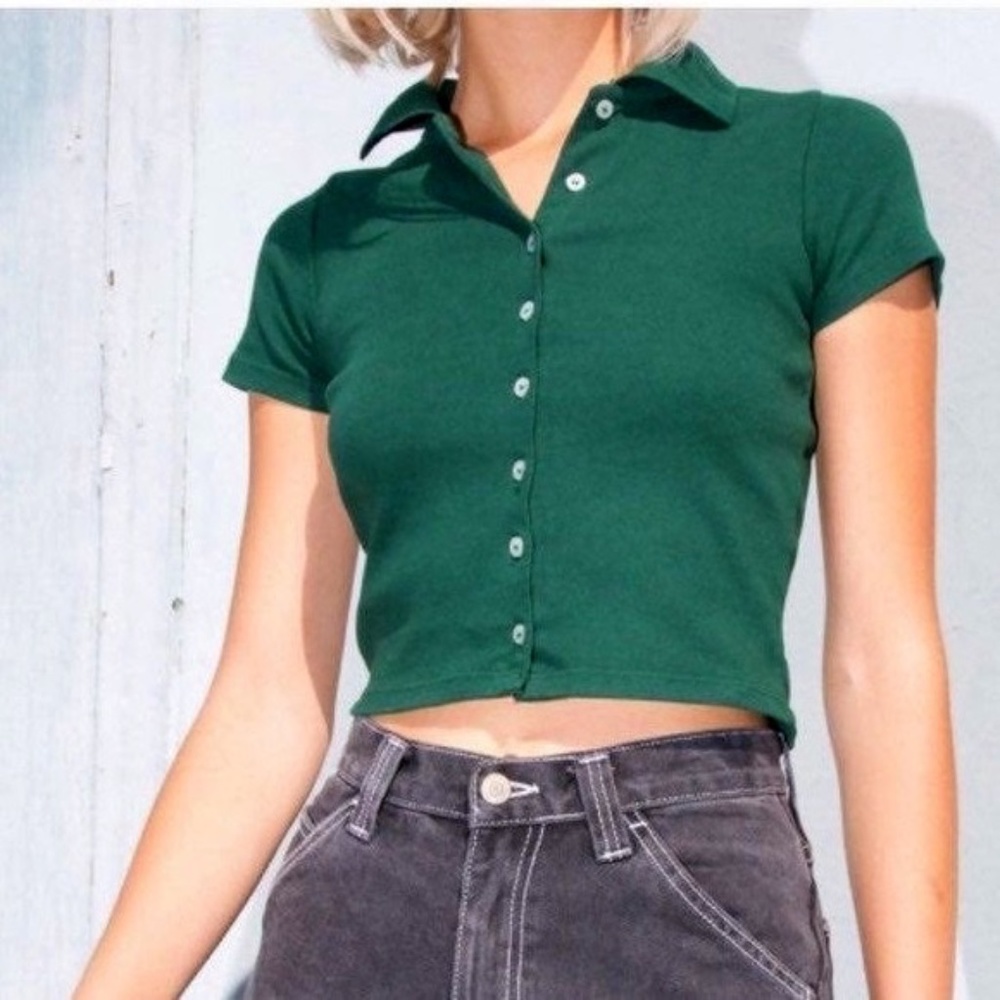 Brandy Melville Button Down in Dark Green